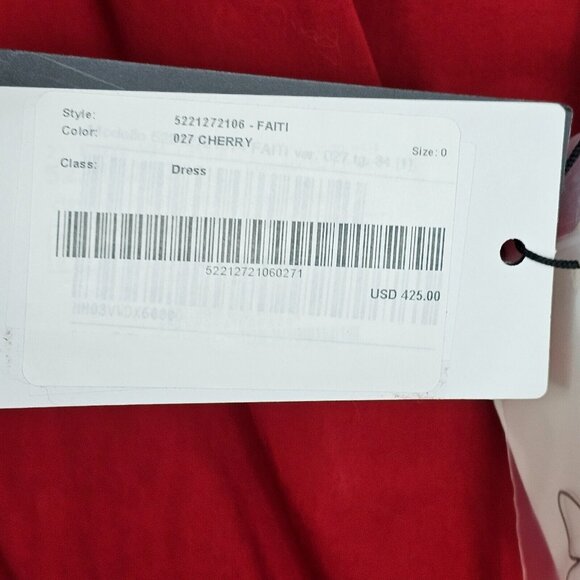 Weekend Max Mara Dress 0 Faiti Cherry Red Cotton A-Line Pockets Belt Zipper FLAW - Picture 15 of 16